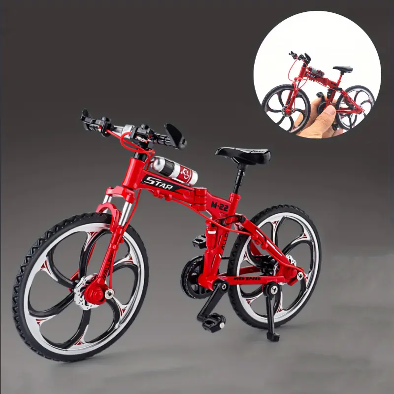 SUNGDOGIN Alloy Metal Mountain Bike Figurine - 1Pc Realistic Look Collectible Miniature Statue, Artisanal Cyclist Gift, Christmas Home Office Decor, 14+ Ages Unisex Ornament (Figurines & Miniatures Category)