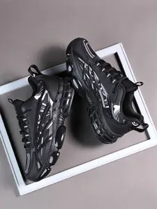Men's Sporty Sneakers, Breathable Mesh with Zebra Pattern Support, Durable Bubble Cushioning, Versatile for Hiking, Fitness, Urban Training, Casual Hiking Shoes