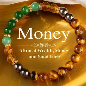 Lucky Energy Bracelet Natural Citrine Tigers Eye Stone Bracelet Jewelry Daily Wear Party Festival Gift For Men Women Unisex Wealth Prosperity Good Luck Charm Trendy Healing Crystal Accessories