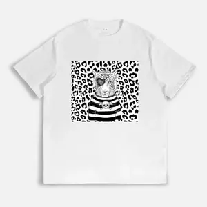 Black and white short-sleeved T-shirt, pure cotton top, fashionable and breathable T-shirt (unisex)