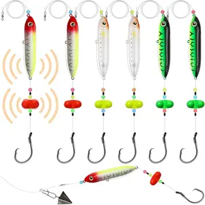Catfish Float Rigs with Rattles 6PCS Santee Rig for Bank Fishing - Built-in Steel Balls & Double Rattle Balls - Efficient Catfish Rig Accessories - Spoon Lures