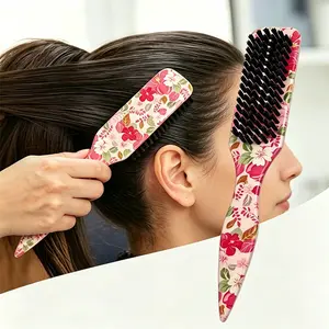 1pc Slick Back Hair Brush for Smooth Flyaways, Frizz Control, Sleek Ponytail, Buns, Edge Baby Hair, Teasing Brush for All Genders