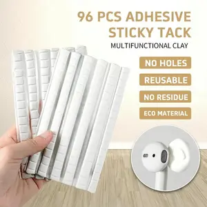 96 Pcs Adhesive Sticky Tack, Clay toys Removable Poster Putty - Reusable Mounting Putty for Wall Hanging Pictures, Posters - Cleaning, Nail (White)