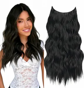 Plodon hair fashion extensions, 16/20/24 inches,  1 piece, 5-clip style, long curly hair, smooth, natural, and not overly dramatic. A versatile hair extension suitable for everyday wear and commuting.