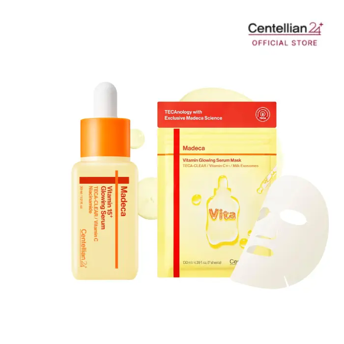 [NEW][Centellian24] Vitamin Glowing Serum & Mask Set | Vitamin Serum + Serum Mask | Glow, Hydration & Tone Care | Korean Skincare