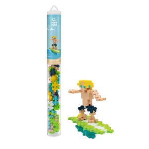 Plus-Plus Tube - Surfer Guy Building Toy Set with 70 Pieces for Creative and STEM Play, Reusable Tube Packaging