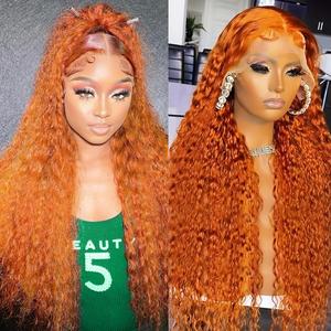 [30inch only $129] Nervoss 30 Inch Ginger Lace Front Wigs Human Hair 13x6 Deep Wave Wig Orange Ginger Wig Human Hair 350 Deep Curly Hd Lace Front Wigs for Women 180% Density Wet Wavy Deep Curly Frontal Wigs  Summervibes