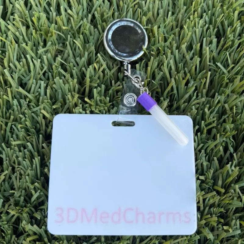 Purple Lab test tube badge keychain