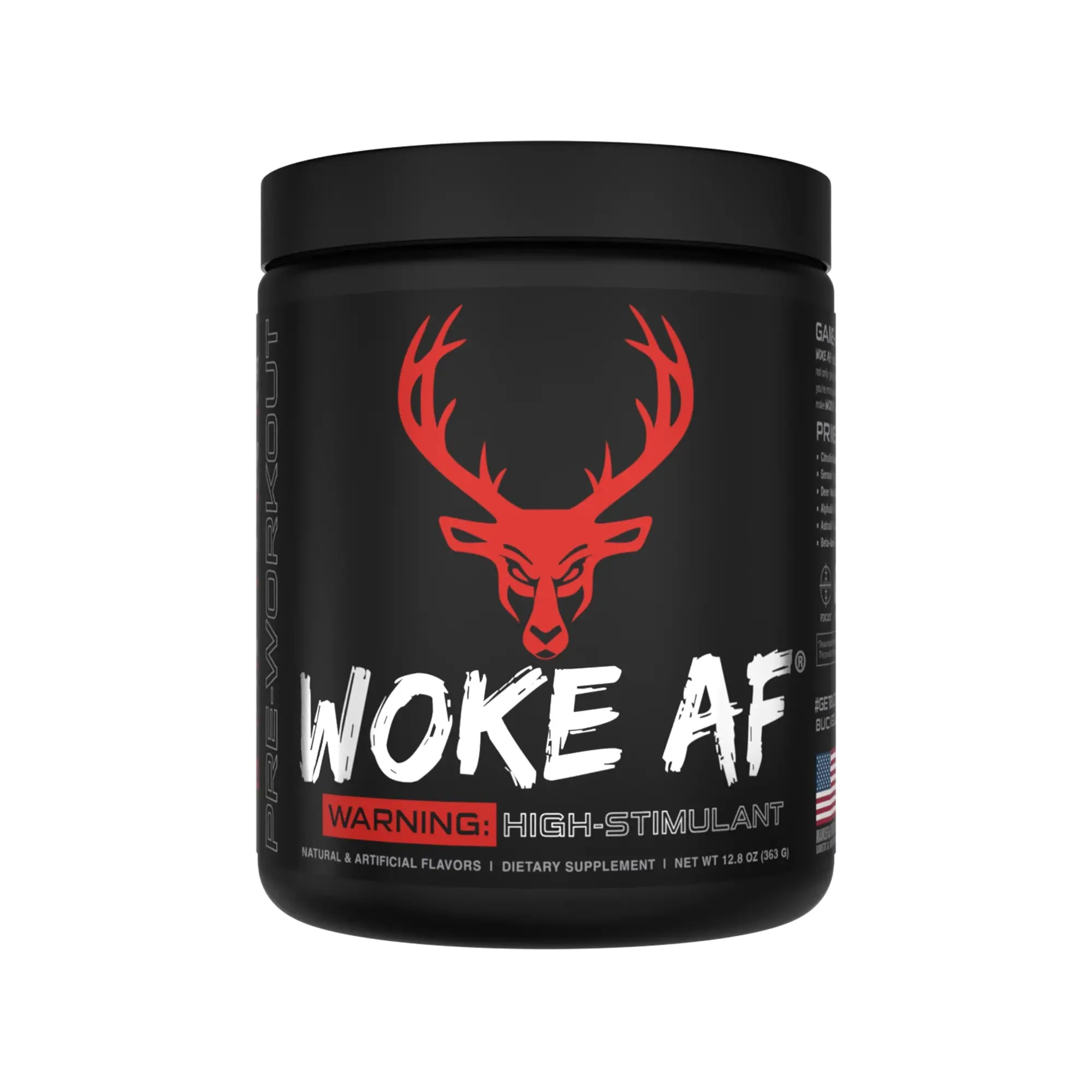 Bucked Up Woke AF High-Stimulant Pre-Workout Powder, Health & Nutrition Supplement - Pre Workout Support, Energy and Focus Boost for Gym Use