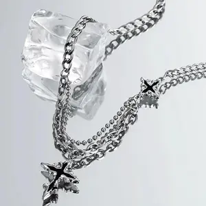 Hip-hop dissolved dark cross bracelet for men, versatile, niche design, high-end American titanium steel, street style, unisex, trendy gift