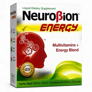 NeuroBion Energy Liquid Multivitamin Drink – Energy Blend with Vitamins & Nutrients – 10 Drinkable Vials for Daily Energy Support