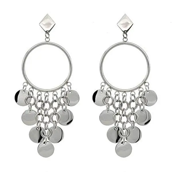 Stately Steel Circle Chandelier Earrings Stately Steel Circle Chandelier Earrings