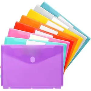 8 Pack Binder Organizer, Plastic Binder Pockets for 3 Ring Binder, Binder Folders with Label for School Supplies and Documents, Letter Size,