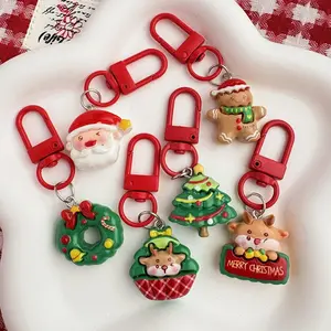 Cartoon Christmas Home Keychain Pin, Cute Santa Gift, Schoolbag Accent Jewelry Accessories, Best Friend Gift, Multiple Different Styles, Rich Holiday Atmosphere