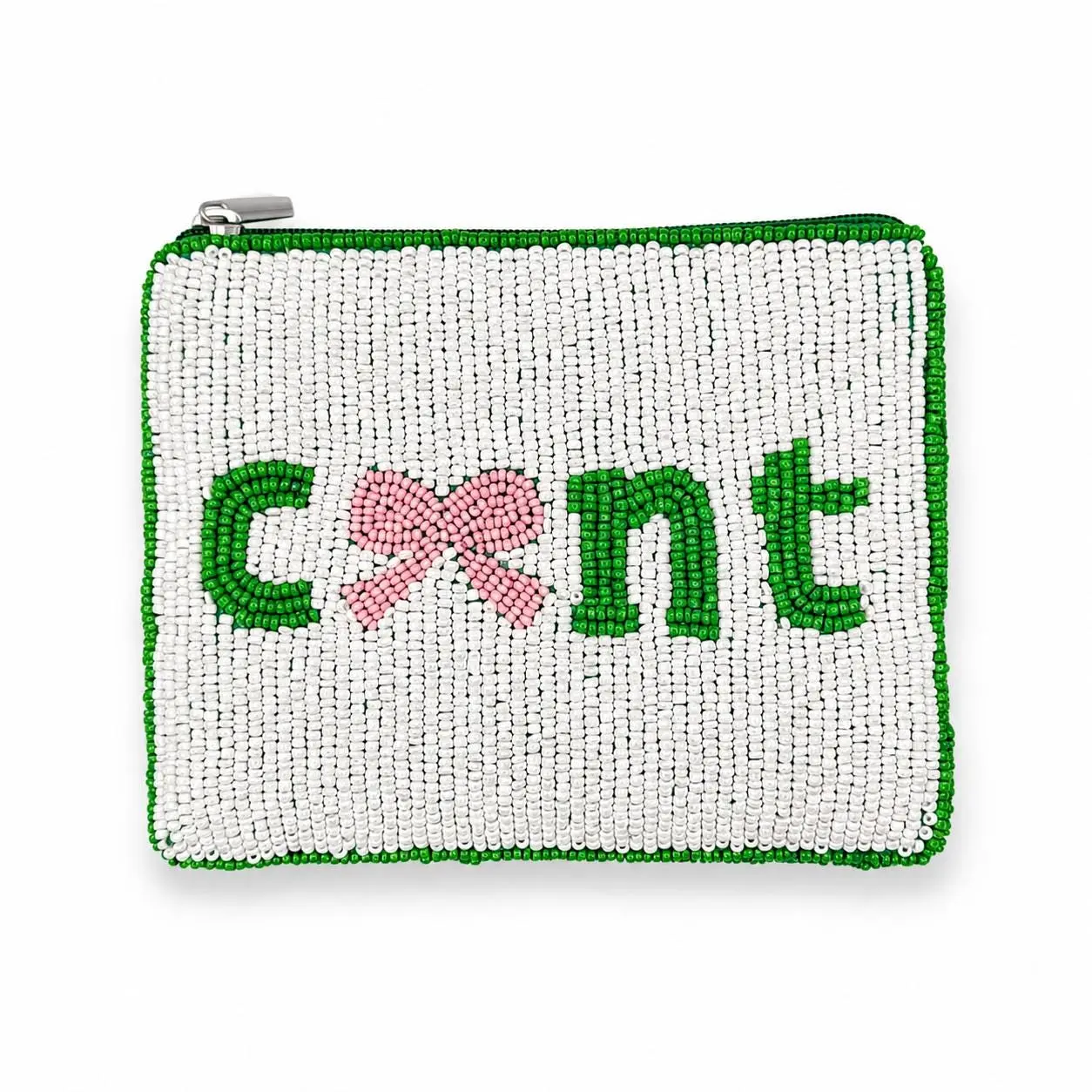 "C*nt" Beaded Coin Purse - Hand-Beaded Sassy Saying Pouch