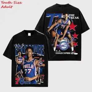 [X-26] V. J. Edgecombe 77 For Sixers Nation High-Quality 100% Cotton T-Shirt (Made In US), Philadelphia Basketball Fans Hooper Shirt, Youth Size T-Shirt, Game Day Outfits, Gift For Basketball Kid Fans, Basketball Graphic Tee