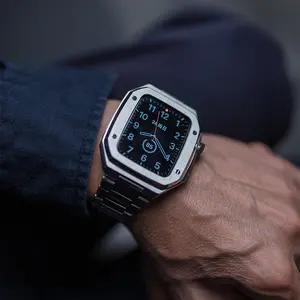 Stainless Steel Band Metal Case For Apple Watch Series 9 8 7 6 5 44mm/45mm Royal Oak Mod Kit Accessories Wearable stainless steel watch band