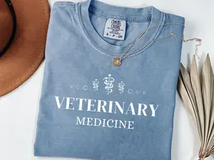 Comfort Colors Veterinary Medicine Shirt, Vet Tech, Veterinarian Icons Shirt, Veterinary Nurse Long Sleeve Tshirt, Vet Student Outfit Fabric Womenswear Medium Tee