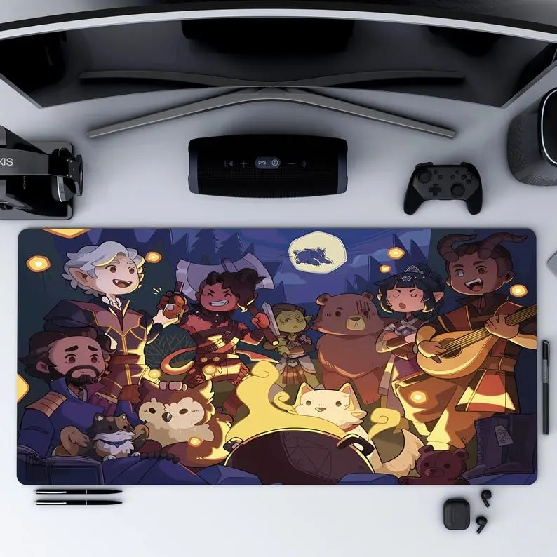 Baldur's Gate 3 Desk Mat, Full Cast Mousepad, Large XL XXL Gaming Mat, Perfect for BG3 Fans, D&D Enthusiasts Fantasy Gamers