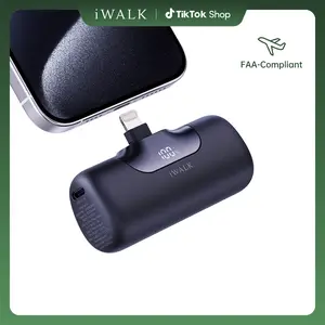iWALK LinkPod 5 Portable Charger - 5500mAh (5000-10000mAh Range) 20W PD Fast Charging Mini Plug-In Power Bank with LED Display, Lightning Connector for iPhone 14/13/12/11/X/8/7, Mobile Electronic Digital Devices Accessories for Outdoor Fun summerwins