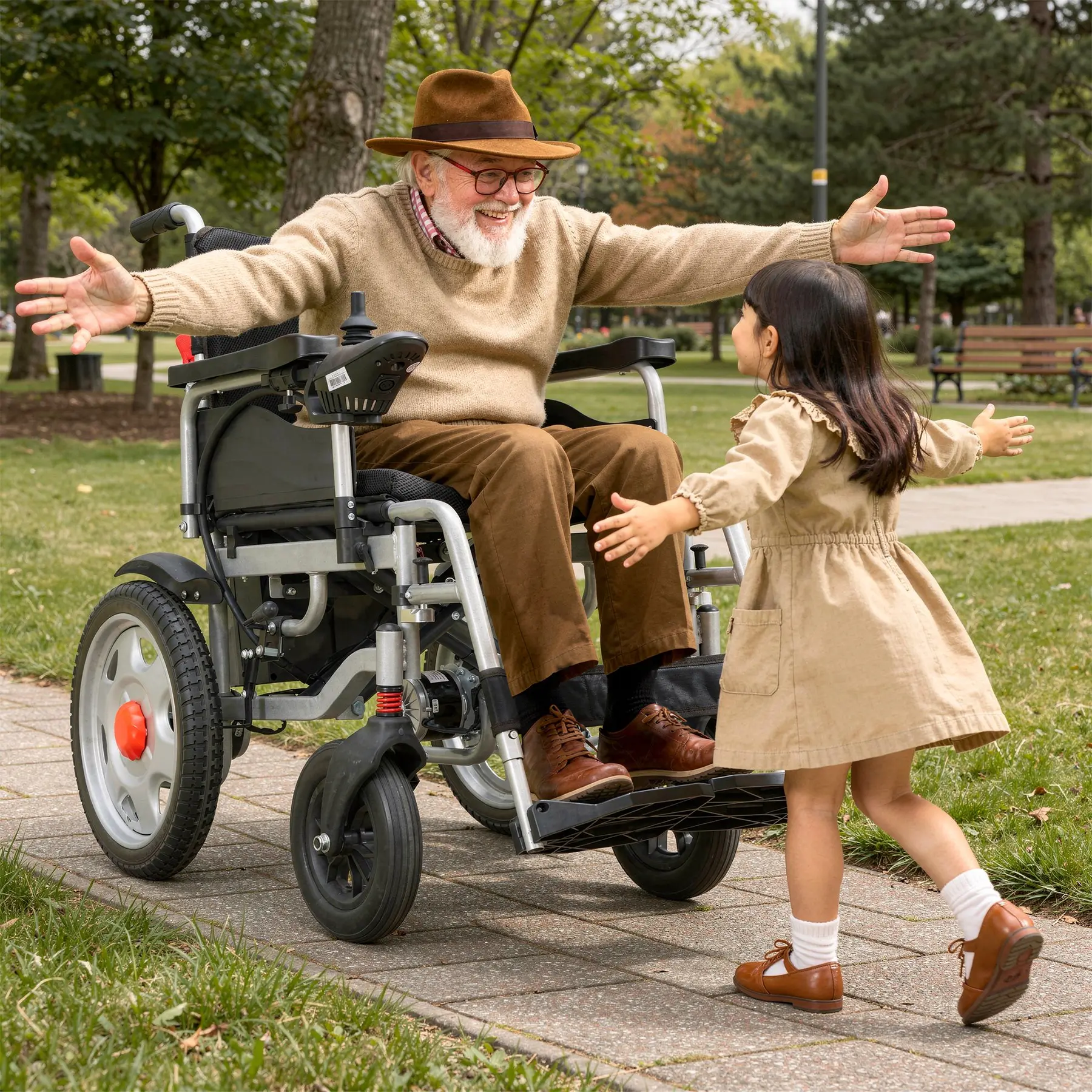 Electric Wheelchairs for Adults,20 Miles Range Motorized Wheelchair, Foldable All Terrain Portable Power Wheelchairs for Seniors