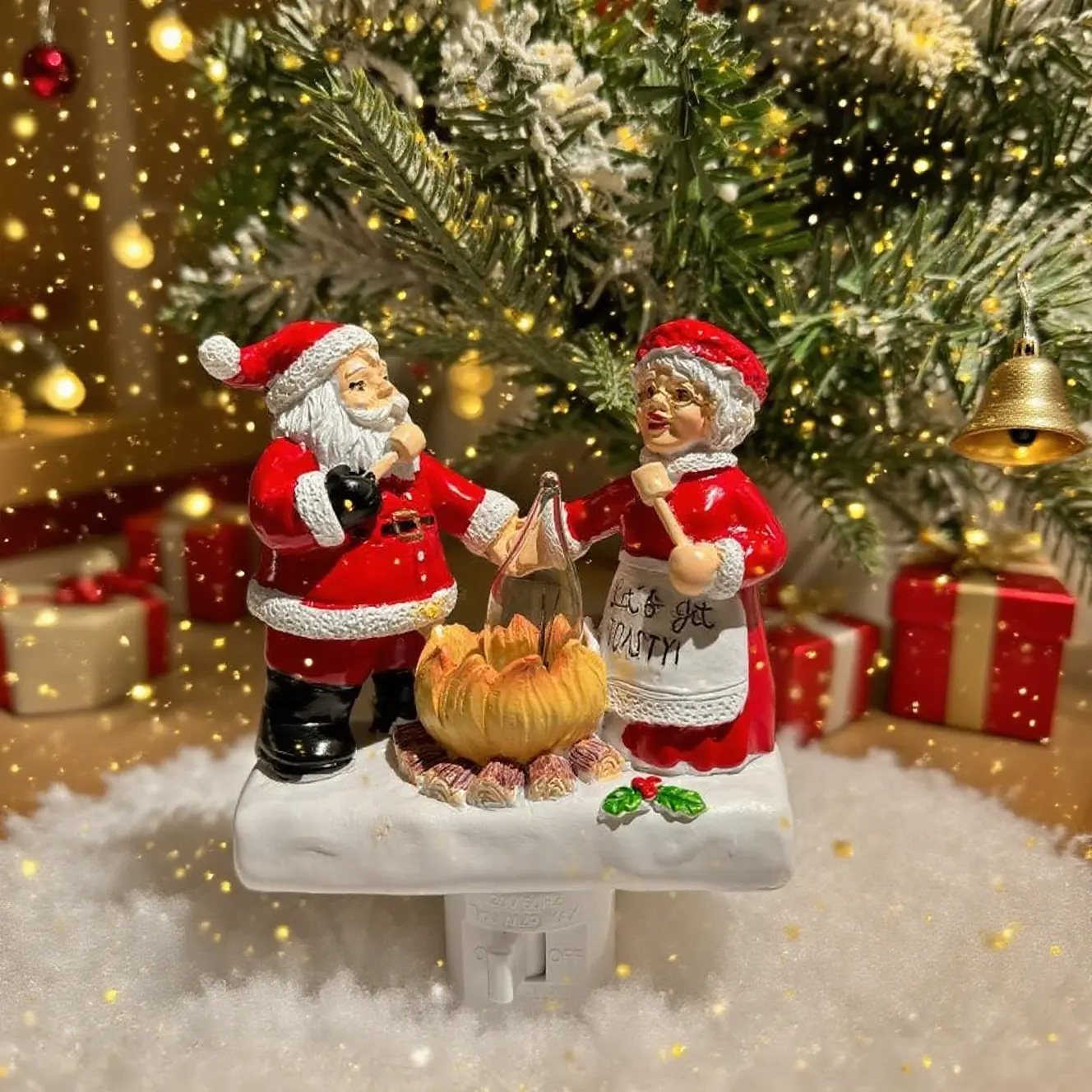 Santa Claus Design Christmas Night Light, 1 Count Creative Resin Night Light, Decorative Light for Home Living Room Bedroom School Office