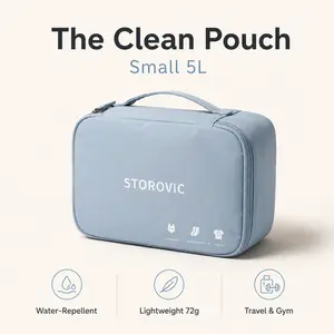 STOROVIC 5L Toiletry Bag for Travel, Water-Repellent Clean Pouch Organizer, Lightweight Travel Cosmetic Bag for Gym Shower, Bathroom Essentials & Daily Use