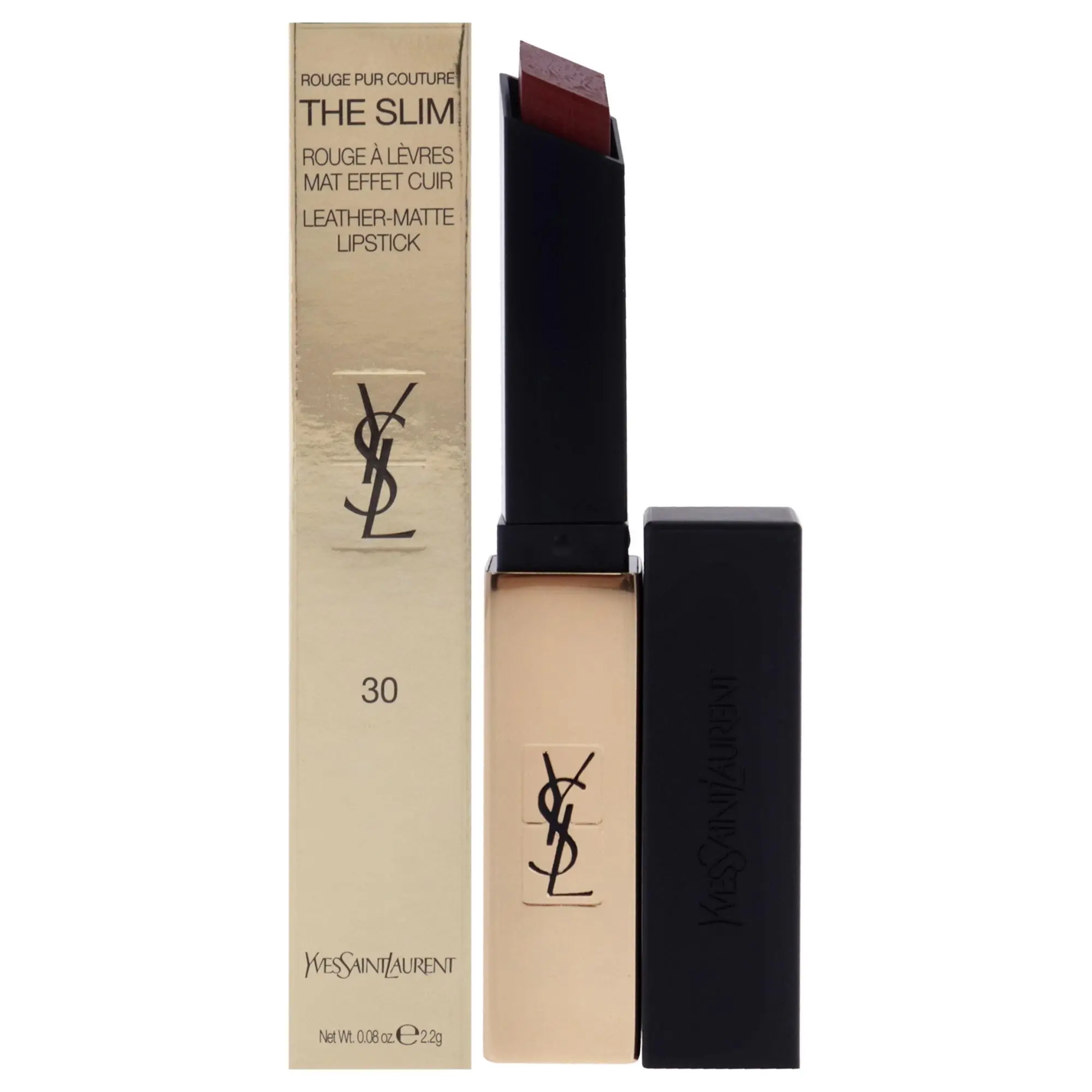 Yves Saint Laurent Rouge Pur Couture The Slim Matte Stick Lipstick - 30 Nude Protest, Women's Compact Makeup for Everyday Use, Subtle Yet Stylish, 0.08 oz