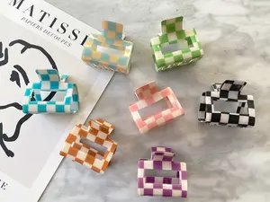 Chic 2" Checkered Square Hair Clip by CAMILA