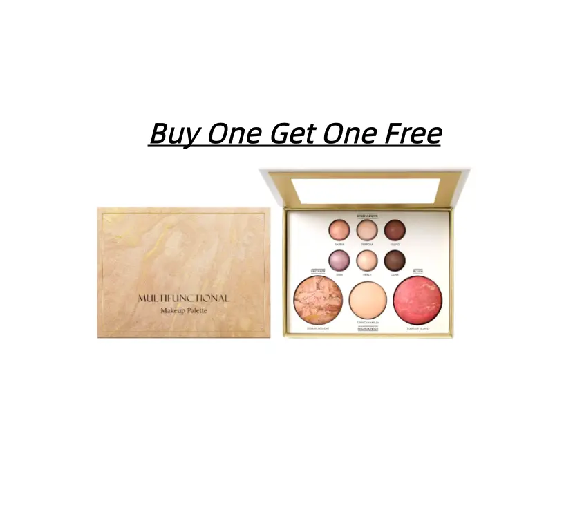 Gilded All-in-One Makeup Palette, multi-purpose palette with eyeshadow, contour, blush, highlighter and brightener for under eyes Cosmetic