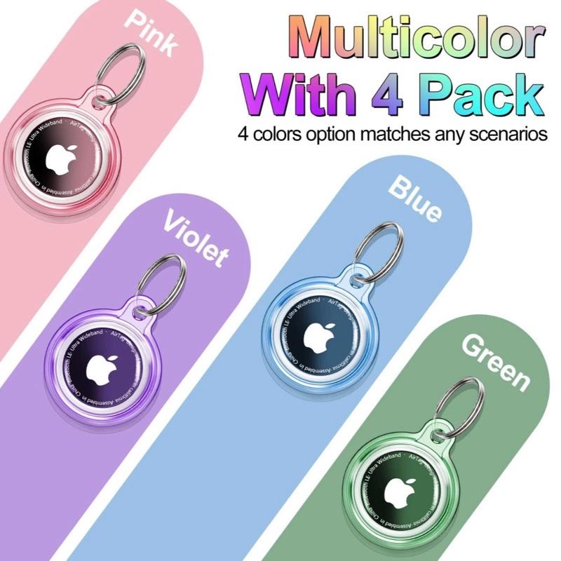 4 Pack AirTag Keychain MultiColor Waterproof AirTag Holder