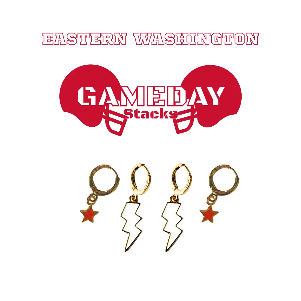 Eastern Washington Classic Gameday Earring Stack For Eagles Game Day