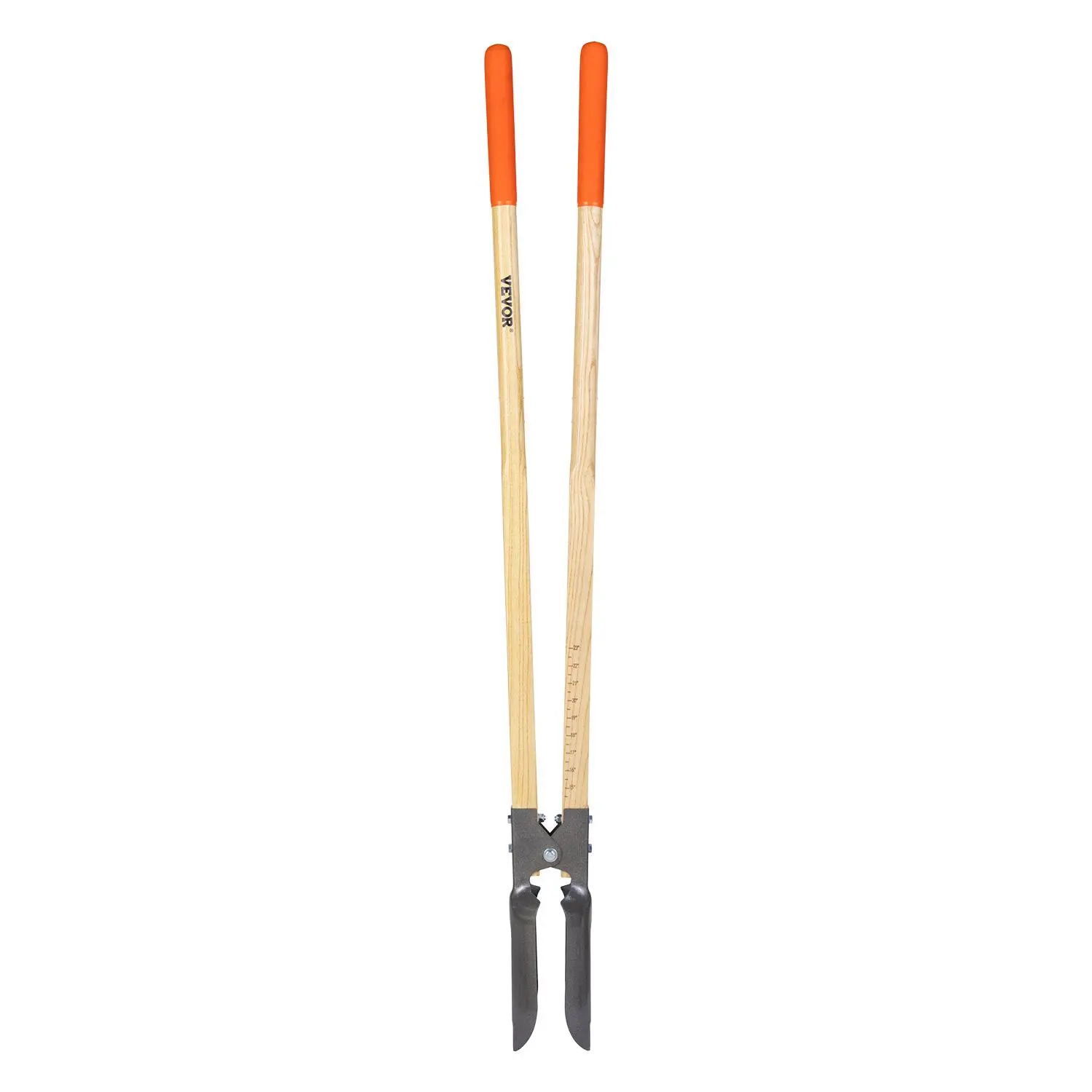 VEVOR Post Hole Digger,  Heavy Duty Post Hole Digger with Wood Handle, Manual Hole Digger with Scale Markings and Metal Blade, Post Hole Digger Tool for Digging Yard Work Gardening Outdoors, 57.5-Inch