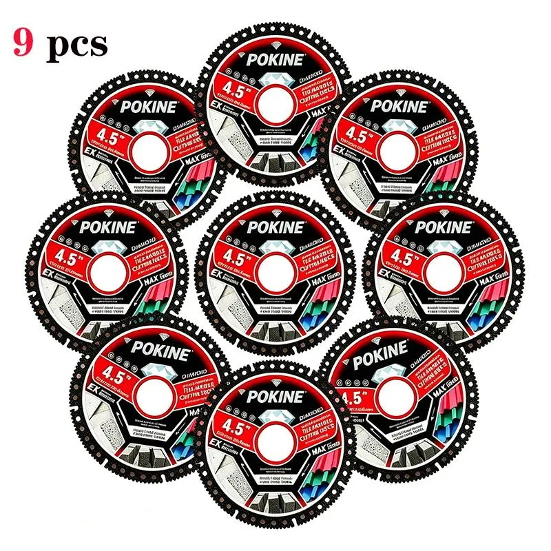 POKINE 4.5-inch Diamond Cutters for Angle Grinders - Ultra-Thin Dry Cutting Blades, 3/6/9/12pcs Packs, Precision & Efficiency Clean Cuts on Stone/Tile, Ideal for Home Improvements DIY, 12-Piece Pack