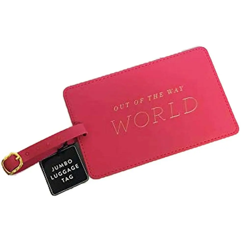 Eccolo Jumbo Faux Leather Luggage Tag (World)
