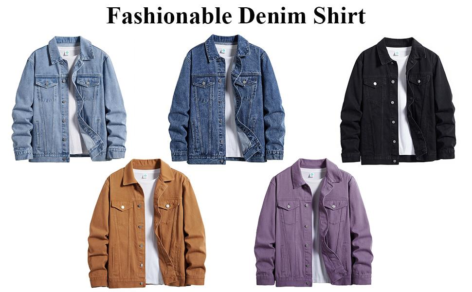 Classic Men's Denim Jacket ,Vintage Washed Cotton Blend Jean Jacket with Multi-Pockets, Regular Summer Outfits Trucker Coat for Daily Casual Streetwear