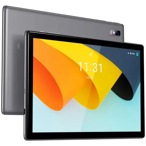 BYYBUO SmartPad A10_L Touchscreen Tablet, 10.1in LCD, Android 14, 6(2+4)GB RAM+64GB, Quad-Core, 5000mAh Battery, 5+8M Dual Camera, Bluetooth, WiFi, Portable Metal Body, MicroSD Slot, Microphone, Manufacturer Warranty (No Protective Case Included), Reading