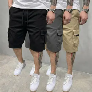 3-Pack Men's Tooling Shorts, Regular Tactical Shorts, Durable Multi-Pocket Shorts, Versatile Regular Casual Shorts, Drawstring Waist for Outdoor Construction, Hiking and Hiking