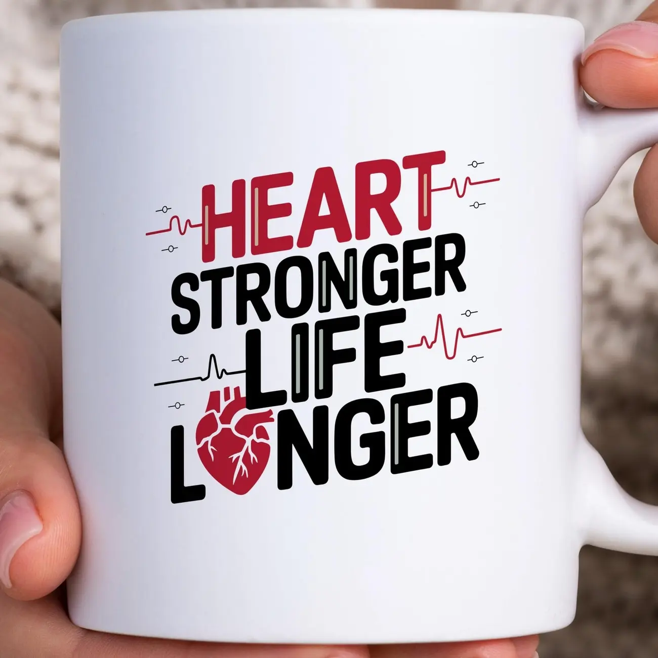 Heart Stronger Life Longer Mug, Wellness Gift, Heart Surgery Mug, Get Well Gift, Geeky Cardiolgy  Gift, Doctor Gift, Nurse Mug, Care Package 0WY