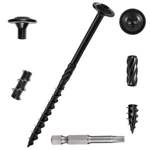 50 PCS(1.44lb), #14 x 4 Lag Screws, Structural Wood Screw 4 inch, Heavy Duty Construction Screw, Rust Resistant, Washer Head, Exterior Wood/Lag/Timber Screws, T30 Star Bit Included