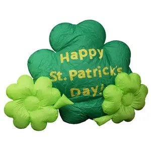 4' Inflatable Lighted St. Patrick's Day Shamrock Yard Art Deco