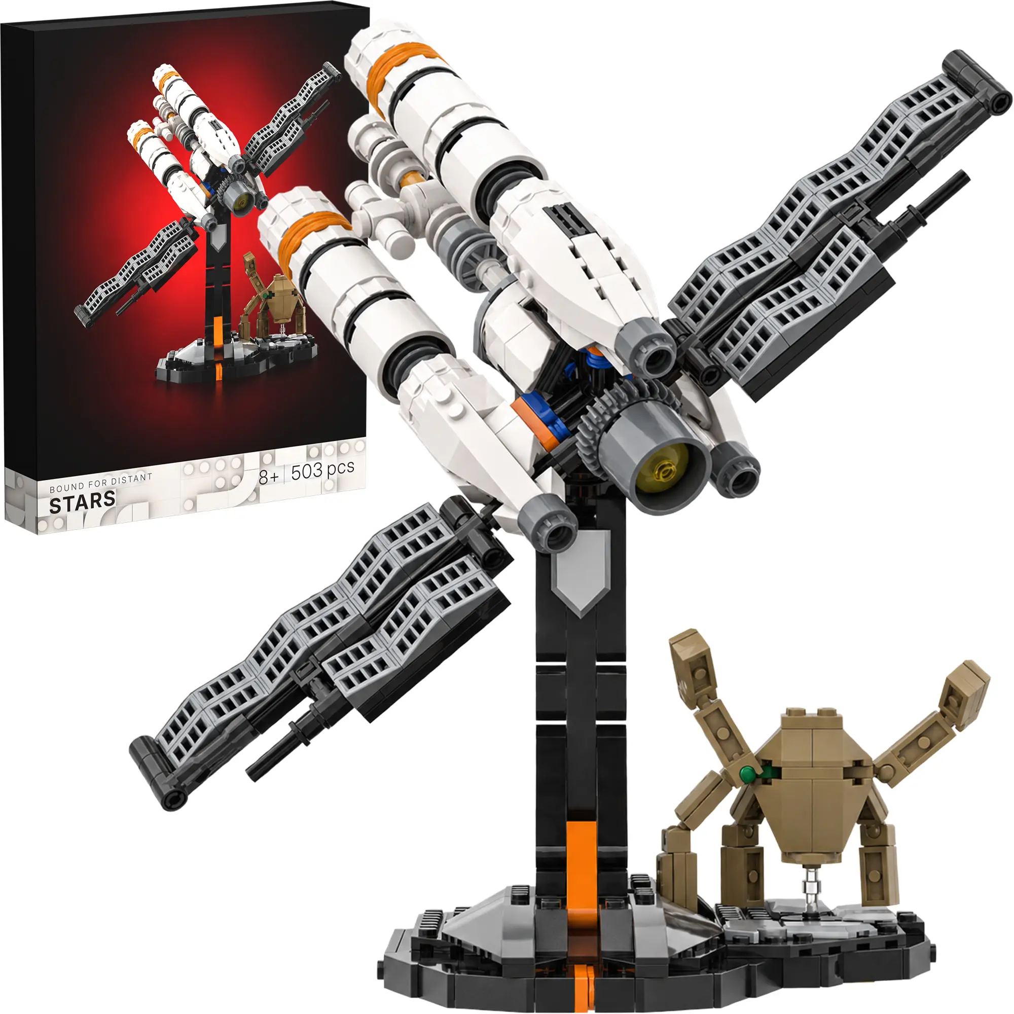 Spaceship Building Set with Sci-Fi Alien Figure