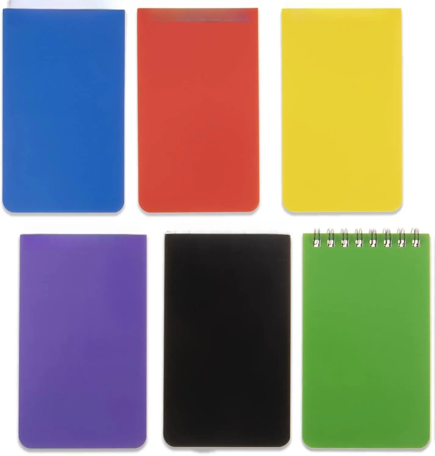 6-Pack Wirebound Compact & Portable Pocket Notebooks, 3x5 Inches College-Ruled Small Notepads with 75 Sheets per Pad, Flat Pages, Assorted Color Covers for Home & Meetings, Convenient Writing Office Stationery Supplies