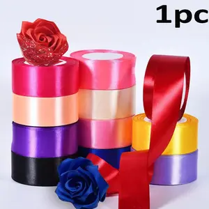 Polyester Satin Ribbon Roll, 1.5 Inch Wide X 22 Meters Long, Decorative Glossy Fabric for Crafts Wedding Birthday Party Decoration Ribbon Roses Bouquet