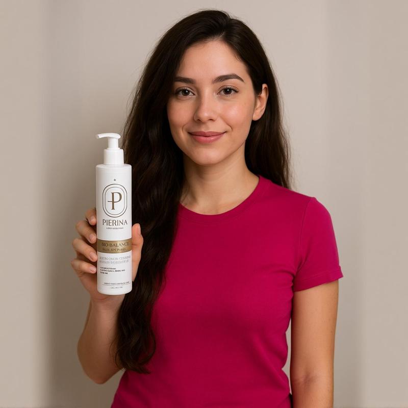 Pierina's Bio-Balance Shampoo - Gentle Nourishing Formula with 12 Natural Extracts for Healthy Vibrant Hair - Biotin Onion Collagen Rosemary & Panthenol - Preservative Free Salt Free Conditioner Haircare Cleansing Cleanser