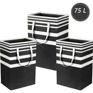 3PCS No More Mess! 75L Waterproof Laundry Basket for Home & Dorm – Perfect for Clothes, Towels, and Toys!