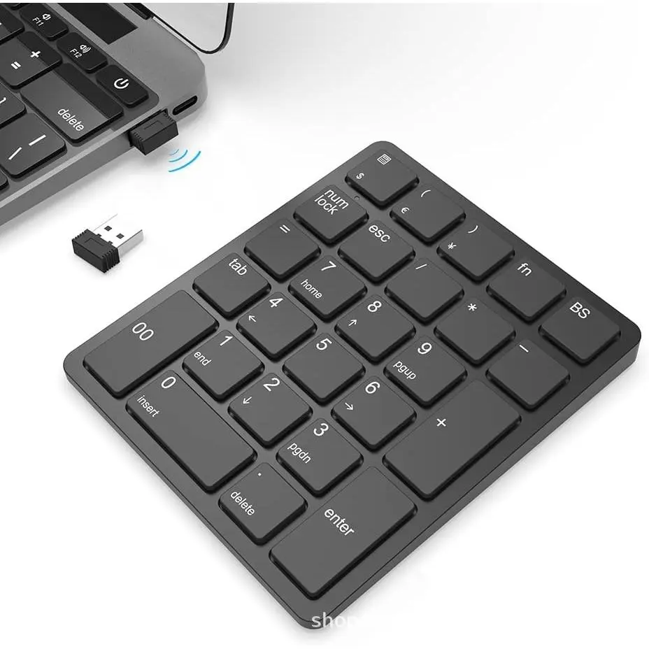 Wireless Numeric Keyboard 26 Keys Portable 2.4 GHz Financial Accounting Numeric Keyboard Suitable for Windows