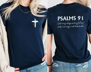 Psalm 91 T-shirt Bible Verse T Shirt Religious Shirt Trendy Christian Shirt Jesus Love Shirt Faith Based Shirt Christian Gifts TK43GD