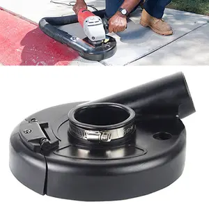 7" Dust Shroud Angle Grinder Universal Vacuum Dust Shroud Cover Fit Angle Grinder Hand Grinder Polisher Surface Grinding Dust Shield Grinding Cover, Black Heavy Duty