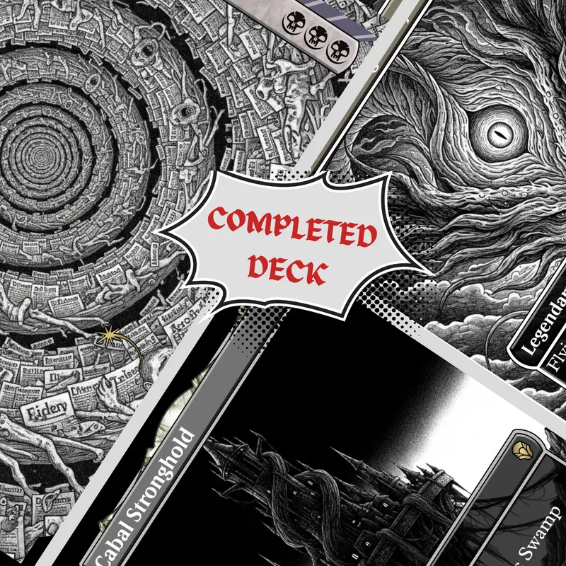 Proxy Commander Deck – Ito Junji Inspired Horror Art Black & White | Custom Proxy Gift for EDH Players